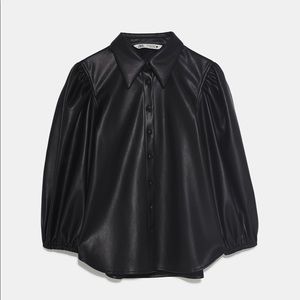 Zara Faux Leather Top